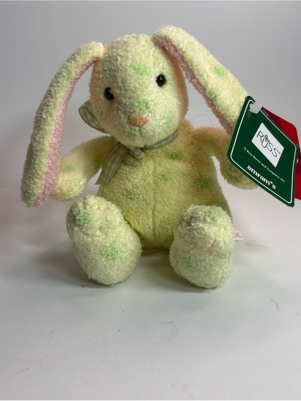 Russ Berrie “Jellybean” Polka Dot Plush Bunny New With Tags